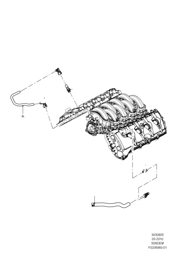 BR3Z6A664A - Emission Control: PCV Valve Hose for Ford Image