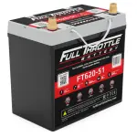 FT62051 - : Full Throttle 12V Battery, Group 51, 620CCA, 55AH, Brass SAE Terminal LHP for Fullriver Battery Image