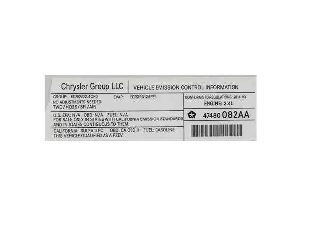 47480082AA - Labels: Veci Label Label for Mopar Image