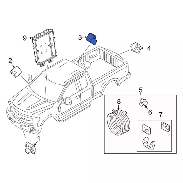 PC3Z19G490M - Body: Camera for Ford: F-150, F-150 Lightning | Lincoln: Nautilus Image