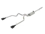 4934139B - : Gemini XV 3 IN 304 Stainless Steel Cat-Back Exhaust System w/ Cut-Out Black for aFe Power Image