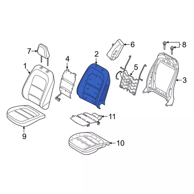 LJ6Z7864811H - Body: Seat Back Pad for Ford: Escape Image
