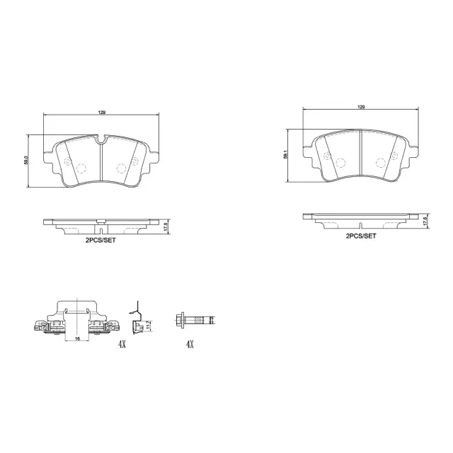 P85186N - Brakes &amp; Brake Parts: PRIME Ceramic Brake Pad Set for Brembo Image