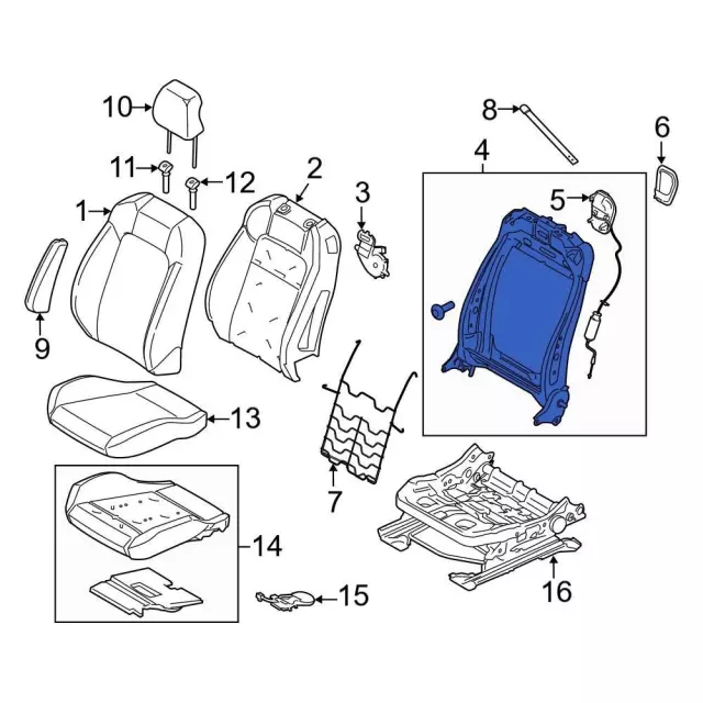 Seat Back Frame - Ford (PU5Z-7861018-A)