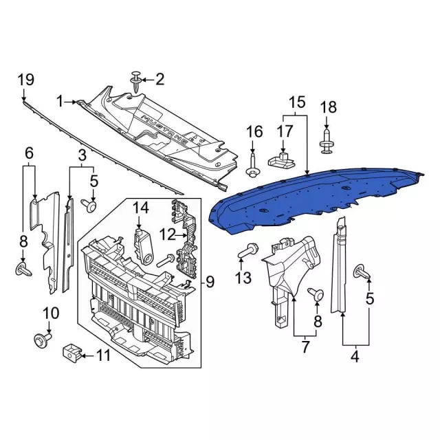 PR3Z8310Q - Body: Under Cover for Ford: Mustang Image