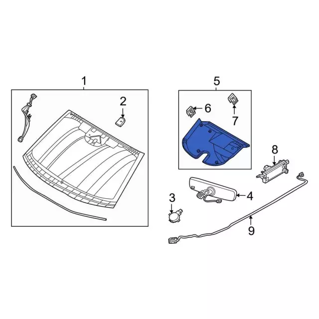 Interior Rear View Mirror Cover - Ford (SJ8Z-5803514-AA)