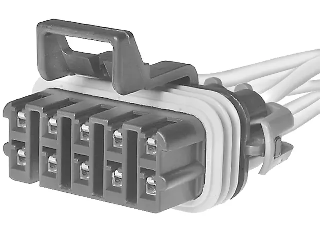 15305916 - : 10-Way Female Black Multi-Purpose Pigtail for Chevrolet: Blazer, Impala, Monte Carlo, S10 | GMC: Jimmy, Sonoma | Oldsmobile: Bravada Image