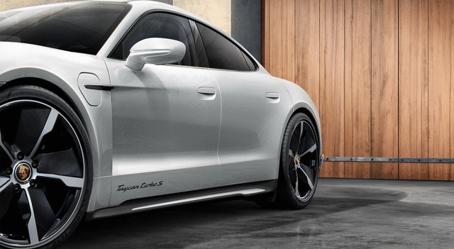 9J104480002041 - Exterior: Model Designation On Doors - Black for Porsche: Taycan Image
