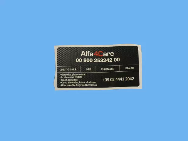 General Information Label - Alfa Romeo (68251352AA)
