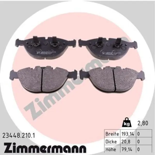 234482101 - : Zimmermann 23448.210.1 Disc Brake Pad Set for ZIMMERMANN Image