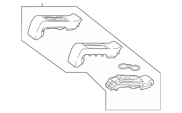 2969705901 - Rear Seat: Armrest for Mercedes-Benz: EQE 350 SUV, EQE 350+ SUV, EQE 500 SUV, EQE AMG SUV, EQS 450 SUV, EQS 450+ SUV, EQS 580 SUV Image