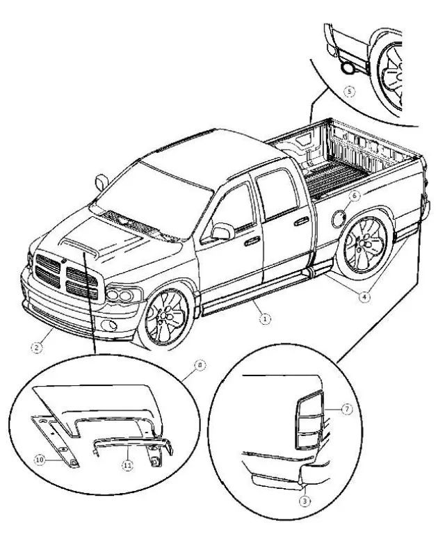 5159222AA - : Box Accent Kit, Right for Dodge: Ram 1500, Ram 2500, Ram 3500 Image