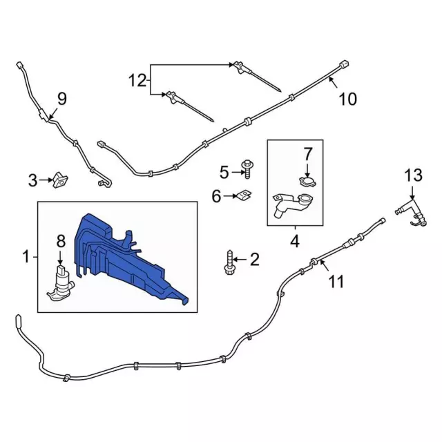 Reservoir Windshield Washer - Ford (M1PZ-17618-E)