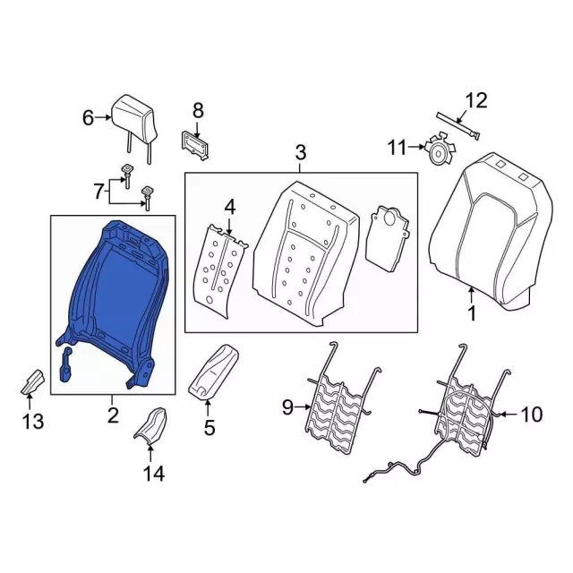 Seat Back Frame - Ford (JU5Z-9661018-W)