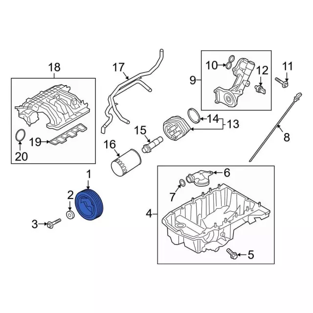 Pulley Crankshaft - Ford (HL3Z-6312-B)