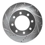 63140110L - : DFC Brake Rotor - Drilled and Slotted - Silver for DYNAMIC FRICTION Image