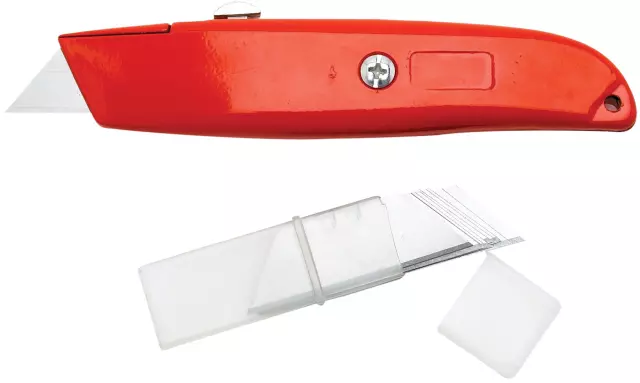 1110 - : Die-Cast Metal Body. In Handle Blade Storage. Push Button Retractable Blade. for Performance Tool Image