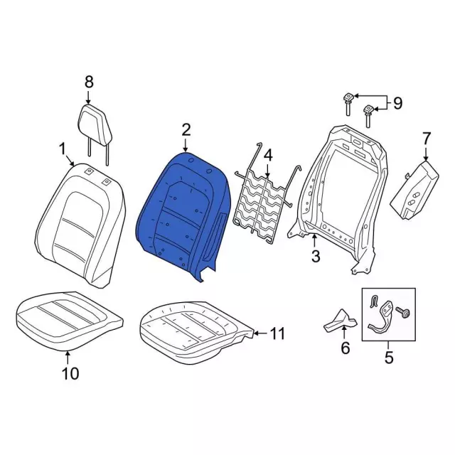 Pad Seat Back - Ford (LJ6Z-7864811-G)