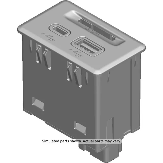 13529869 - Body: USB Port for Buick: Enclave | Cadillac: CT4, CT5, CT6, Escalade, Escalade ESV, XT4, XT5, XT6 | Chevrolet: Blazer, Bolt EUV, Bolt EV, Silverado 1500, Silverado 1500 LTD, Silverado 2500 HD, Silverado 3500 HD, Suburban, Tahoe | GMC: Acadia, Sierra 1500, Sierra 1500 Limited, Sierra 2500 HD, Sierra 3500 HD, Yukon, Yukon XL Image image