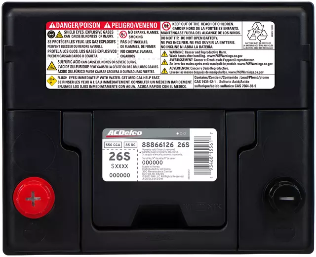 26S - Electrical, Charging and Starting: Battery for ACDelco Image