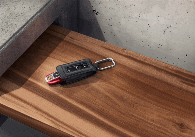 971044006A - Interior: 2023 Porsche 911 - Race-Tex Key Case - With Seams-Carmine Red for Porsche: 911 Image