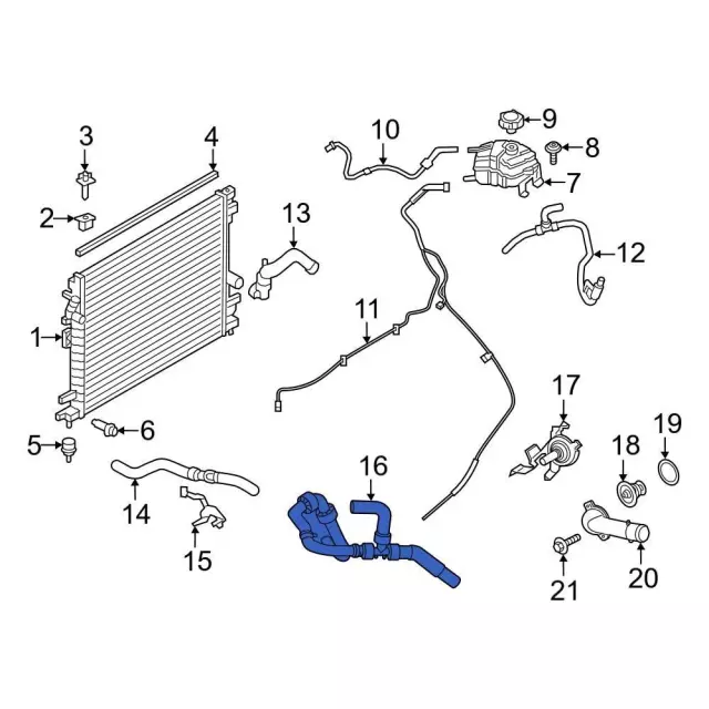 K2GZ8C289DA - : Water Hose Assembly for Ford: Edge Image