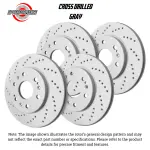 KTFRRCG007282 - : SP Performance, Front &amp; Rear Rotors, Cross-Drilled, Gray Zinc Coated, Kit for SP Performance Image