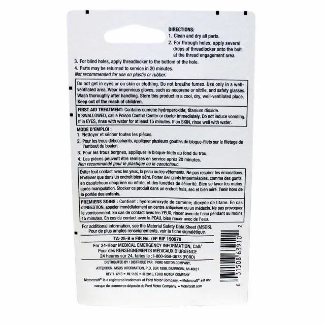 TA25B - : Threadlock and Sealer for Ford Image