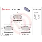 P30099 - : PRIME Low-Met Brake Pad Set for Brembo Image