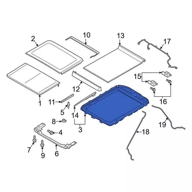 ML3Z16502C22C - Body: Sunroof Frame for Ford Image