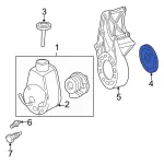 E9UZ3A733A - Steering: Pulley for Ford: E-150 Econoline, E-150 Econoline Club Wagon, E-250 Econoline, E-250 Econoline Club Wagon, E-350 Econoline, E-350 Econoline Club Wagon Image