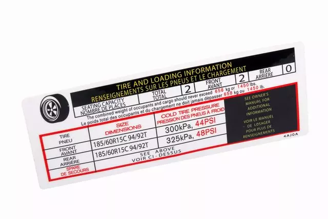 19317635 - : Tire and Wheel Information Label for GM Image
