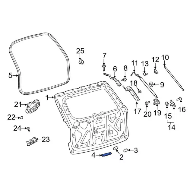 LB5Z6M046B - Body: Lift Gate Damper for Ford: Explorer, Police Interceptor Utility Image