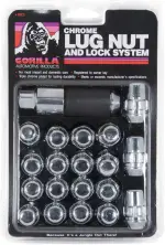 91743 - : Acorn Bulge Lug Nut and Lock Kit 13/16" Hex Size 14mm x 1.50 Chrome 5 Lug Kit for Gorilla Automotive Image