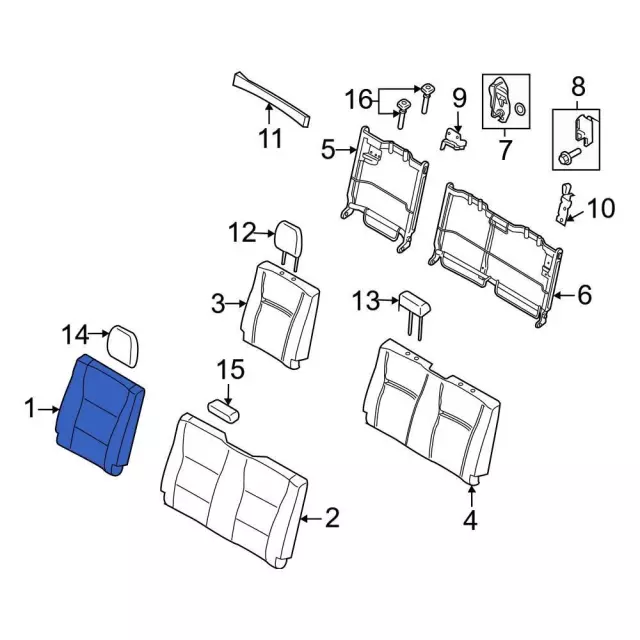 NL3Z1666600BA - : Seat Back Cover for Ford: F-150, F-150 Lightning, F-250 Super Duty, F-350 Super Duty, F-450 Super Duty Image