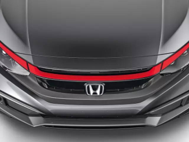8F21TBA180A - Exterior: 2019 Honda Civic - Garnish Front Grille *R513* (Rallye Red) for Honda: Civic Image