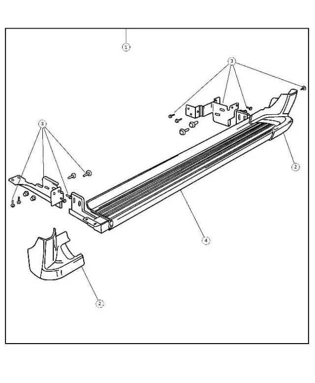 5019261AA - Mopar Accessories - Component Parts: Running Board Hardware Kit, Left for Mopar Image
