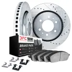 751248019 - : DFC Brake Rotor - Dimpled &amp; Slotted - Silver w/5000 Brake Pads &amp; HW Kit for DYNAMIC FRICTION Image