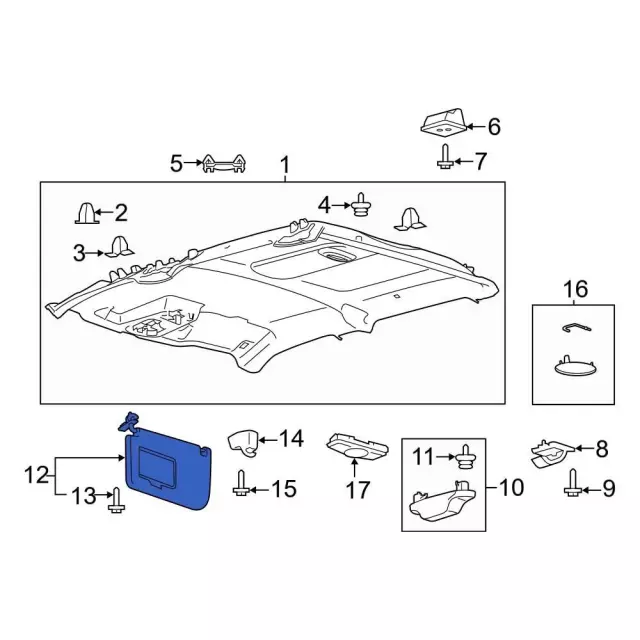 Sun-Visor - Ford (JL3Z-1504104-GM)