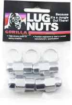 73187SMB - : Short Mag 13/16" Hex 1/2"-20 Chrome Pack of 4 Lug Nuts and 4 Washers for Gorilla Automotive Image