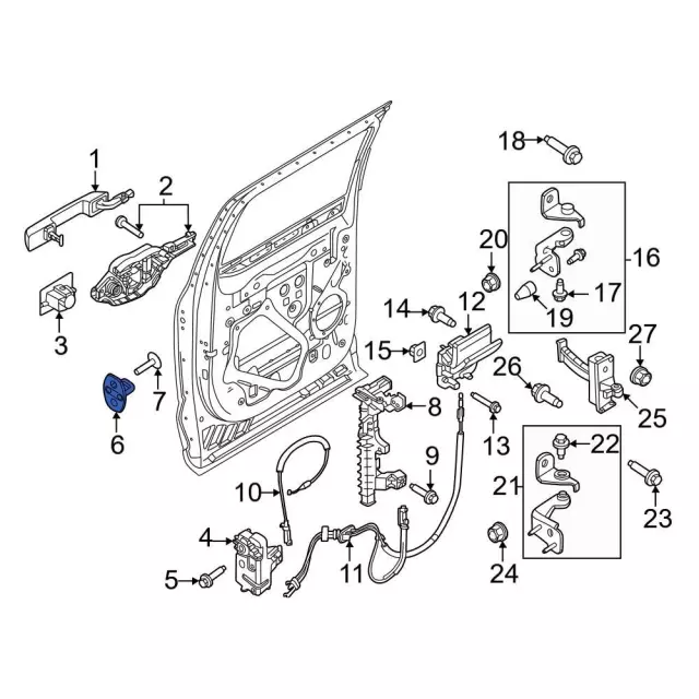 Door Lock Striker Plate - Ford (ML3Z-5822008-B)