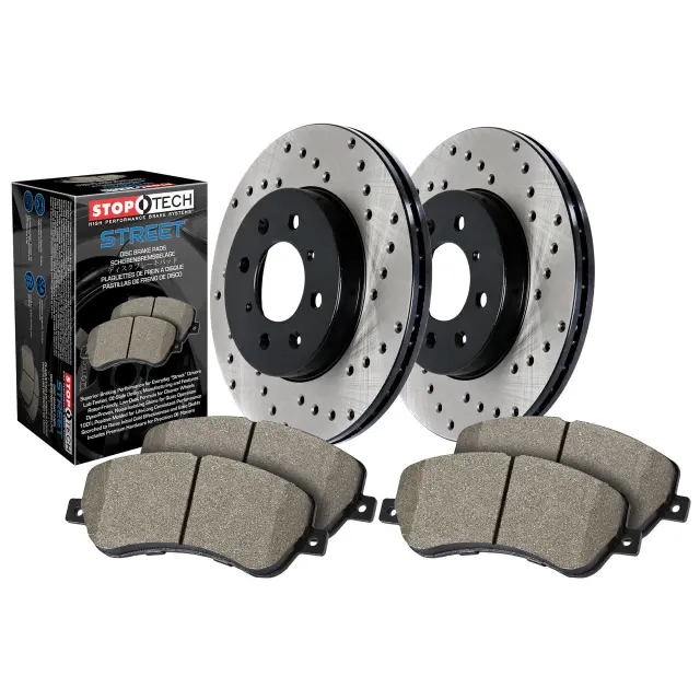 93945511 - Brakes &amp; Brake Parts: StopTech Street Axle Pack; Drilled; Rear Brake Kit for Stoptech Image