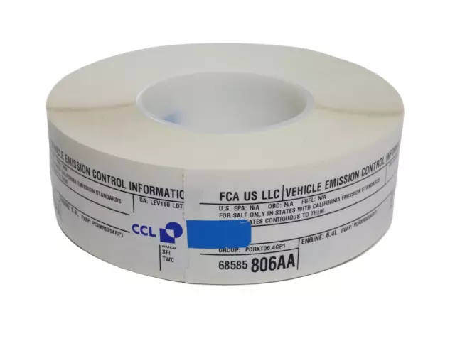 68585806AA - Labels: Vehicle Emission Control Information Label for Jeep: Grand Wagoneer Image