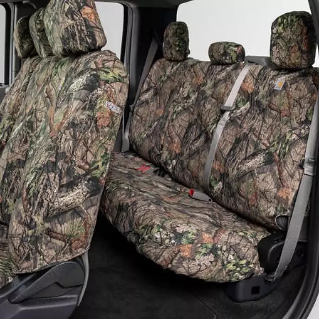 VML3Z2663812H - : Seat Covers, Realtree Protective Seat Covers By Covercraft - Rear Row, 60/40, W/O Armrest, For SuperCrew, Carhartt Realtree Xtra Green Camo SeatSaver for Ford: E-350 Super Duty, E-450 Super Duty, F-150, F-250 Super Duty, F-350 Super Duty, F-450 Super Duty, F-550 Super Duty Image