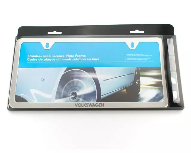 License Plate Frame, Slim With Logo - Volkswagen (000-071-801-AB-5R5)