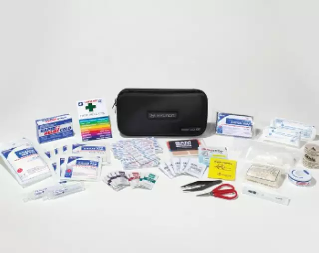 J0F73AU00025 - Interior: First Aid Kit for Hyundai: Elantra, Ioniq, Kona, Santa Fe, Santa Fe Sport, Sonata, Tucson Image