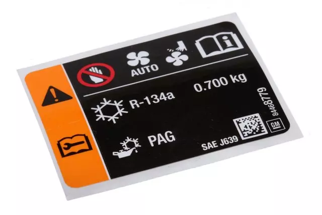 84468779 - Body: Fan Label for Cadillac: XT5 | Chevrolet: Silverado 2500 HD, Silverado 3500 HD | GMC: Acadia, Sierra 3500 HD Image