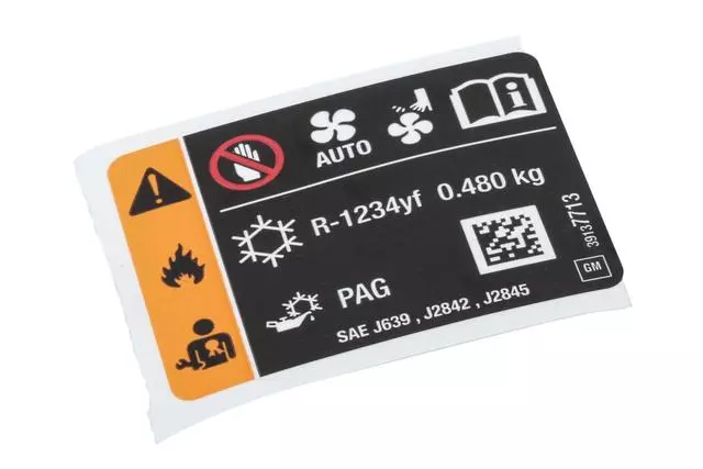 39137713 - : Air Conditioning Refrigerant and Fan Blade Warning Label for Chevrolet: Cruze Image