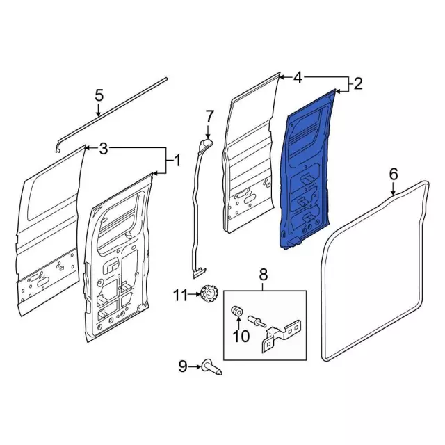 SK4Z6120125C - Body: Door Shell for Ford Image