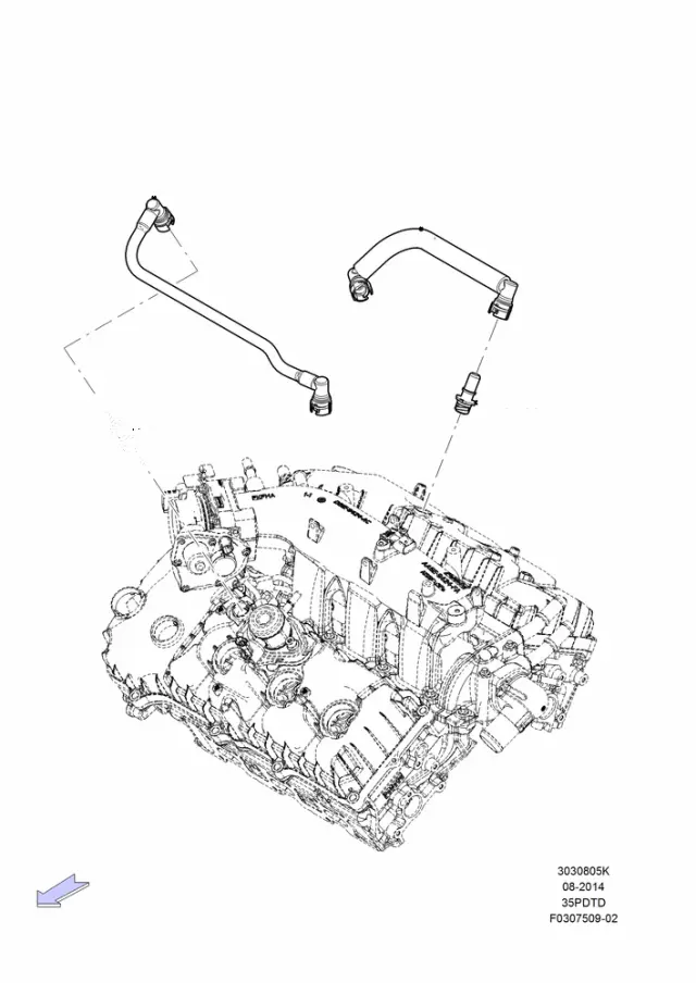 FB5Z6A664A - Emission System: PCV Valve Hose for Ford Image